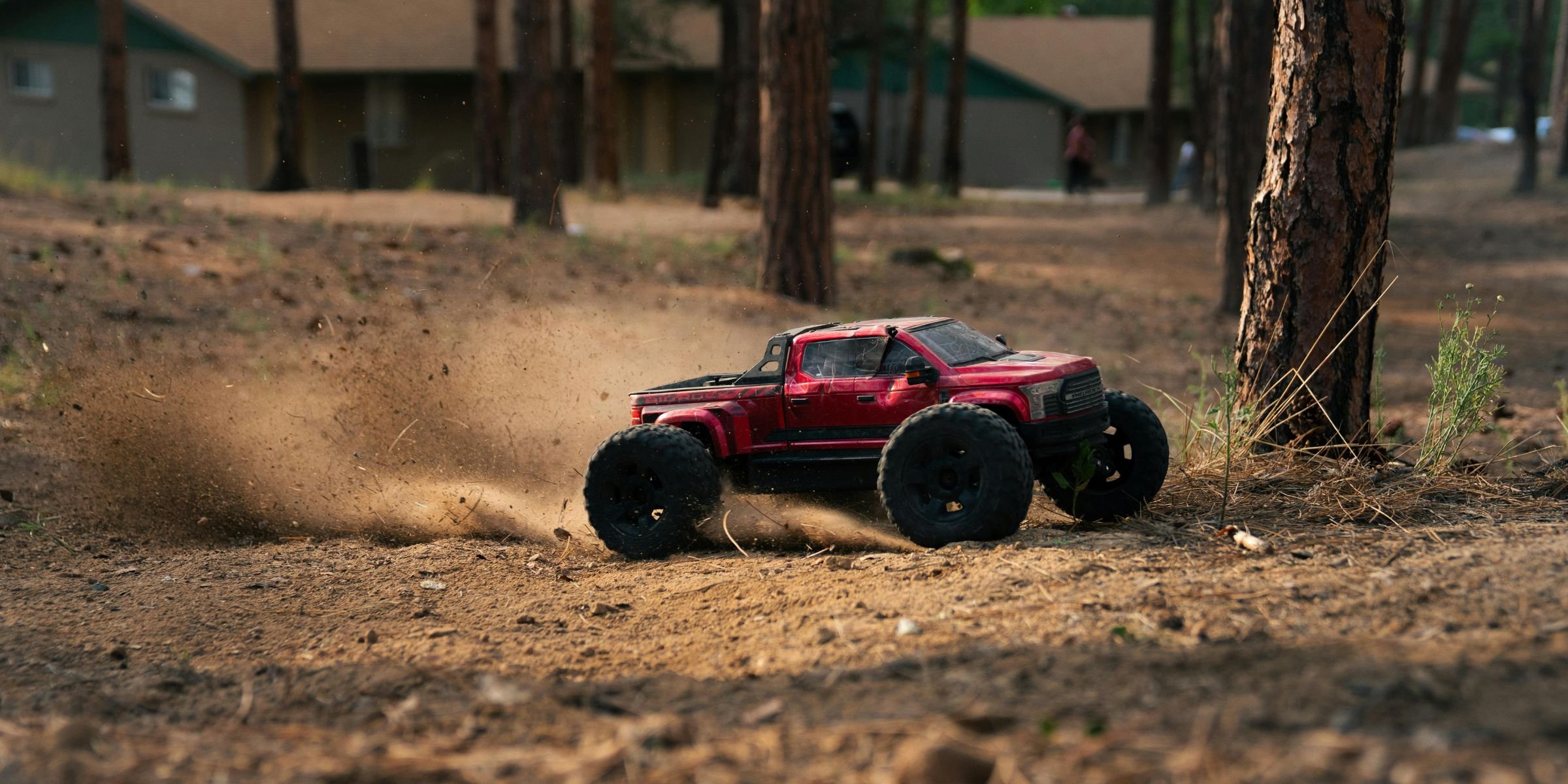 RC truck running hard